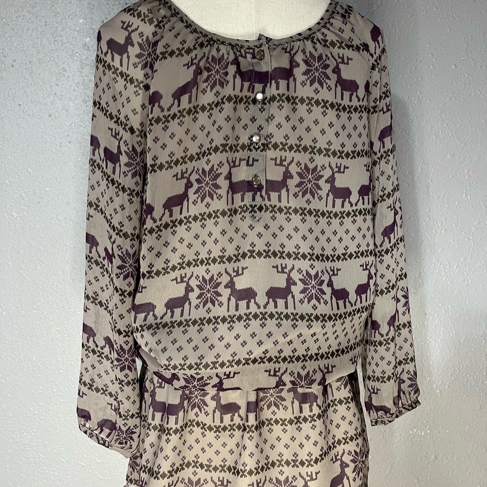 Chocol Raffine Robe • Women’s 3/4 sleeve Rain Deer Robe - Picture 13 of 13